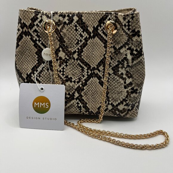 MMS Design Studio Snake Python Style‎ Purse Mini Party Formal Chain Strap NEW - Picture 2 of 5